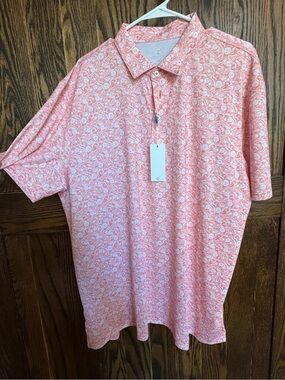 Southern Tide Driver Caps Off Patterned Short-Sleeve Polo Shirt - NWT
